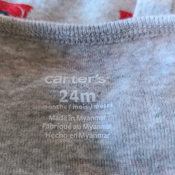 CARTER'S BOY 2 PIECE CHRISTMAS OVERALL SET- BLACK CORDURY + SHIRT SIZE 24 MONTHS - Picture 4 of 14